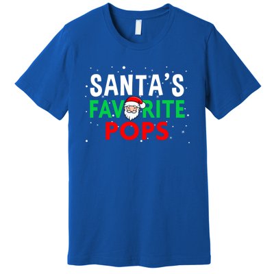 Grandpa Christmas Great Gift SantaS Favorite Pops Funny Gift Premium T-Shirt