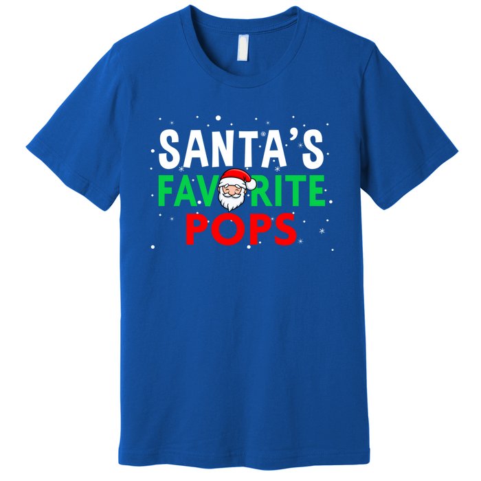 Grandpa Christmas Great Gift SantaS Favorite Pops Funny Gift Premium T-Shirt