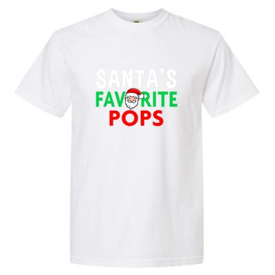 Grandpa Christmas Great Gift SantaS Favorite Pops Funny Gift Garment-Dyed Heavyweight T-Shirt