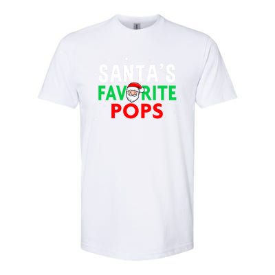 Grandpa Christmas Great Gift SantaS Favorite Pops Funny Gift Softstyle CVC T-Shirt