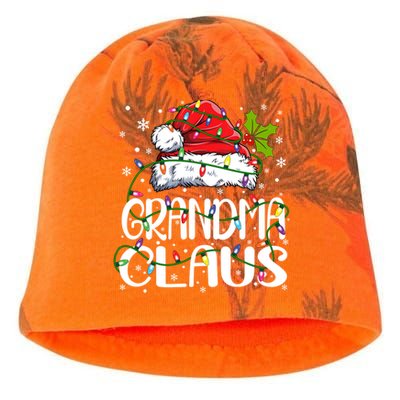 Grandma Claus Gift Christmas Lights Pajama Family Matching Gift Kati - Camo Knit Beanie