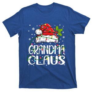 Grandma Claus Gift Christmas Lights Pajama Family Matching Gift T-Shirt