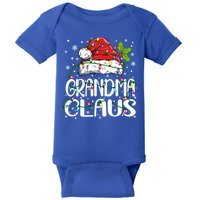 Grandma Claus Gift Christmas Lights Pajama Family Matching Gift Baby Bodysuit