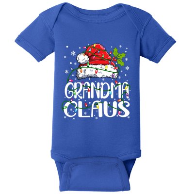 Grandma Claus Gift Christmas Lights Pajama Family Matching Gift Baby Bodysuit