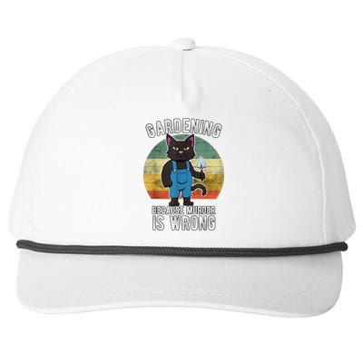 Gardener Cat Gardening Because Murder Is Wrong Snapback Five-Panel Rope Hat