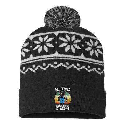 Gardener Cat Gardening Because Murder Is Wrong USA-Made Snowflake Beanie