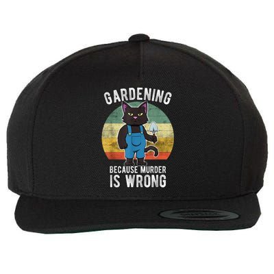 Gardener Cat Gardening Because Murder Is Wrong Wool Snapback Cap