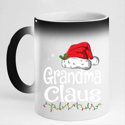 Grandma Claus Gift Christmas Pajama Family Matching Xmas Gift 11oz Black Color Changing Mug