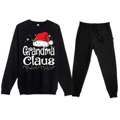 Grandma Claus Gift Christmas Pajama Family Matching Xmas Gift Premium Crewneck Sweatsuit Set