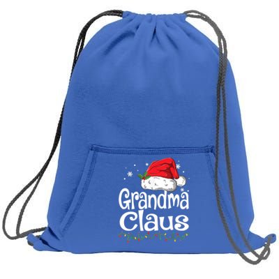 Grandma Claus Gift Christmas Pajama Family Matching Xmas Gift Sweatshirt Cinch Pack Bag