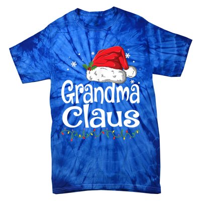 Grandma Claus Gift Christmas Pajama Family Matching Xmas Gift Tie-Dye T-Shirt