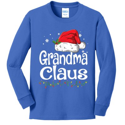 Grandma Claus Gift Christmas Pajama Family Matching Xmas Gift Kids Long Sleeve Shirt