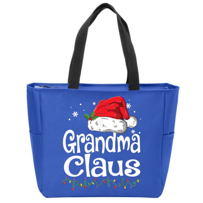 Grandma Claus Gift Christmas Pajama Family Matching Xmas Gift Zip Tote Bag