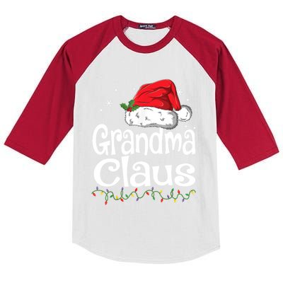 Grandma Claus Gift Christmas Pajama Family Matching Xmas Gift Kids Colorblock Raglan Jersey