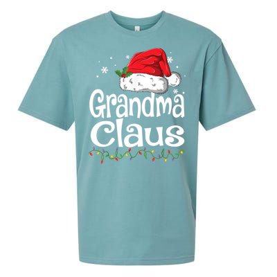 Grandma Claus Gift Christmas Pajama Family Matching Xmas Gift Sueded Cloud Jersey T-Shirt