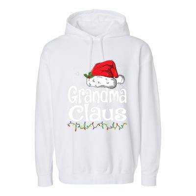 Grandma Claus Gift Christmas Pajama Family Matching Xmas Gift Garment-Dyed Fleece Hoodie