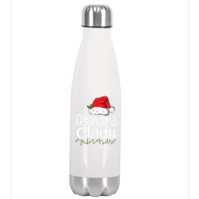 Grandma Claus Gift Christmas Pajama Family Matching Xmas Gift Stainless Steel Insulated Water Bottle