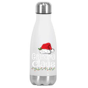 Grandma Claus Gift Christmas Pajama Family Matching Xmas Gift Stainless Steel Insulated Water Bottle