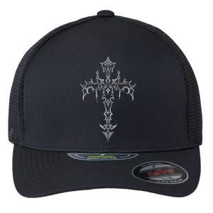 Gothic Cross Grunge Aesthetic Mall Goth Flexfit Unipanel Trucker Cap