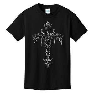 Gothic Cross Grunge Aesthetic Mall Goth Kids T-Shirt