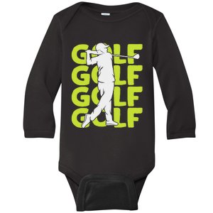 Golf Club Golfing Golfer Baby Long Sleeve Bodysuit