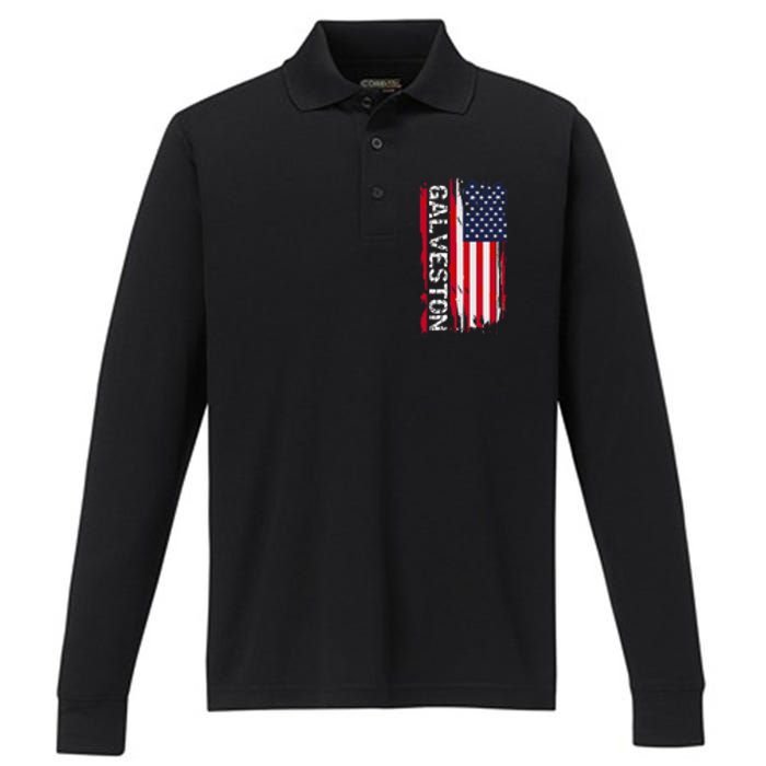 Galveston City Performance Long Sleeve Polo