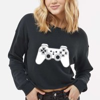 Game Controller Cropped Pullover Crew