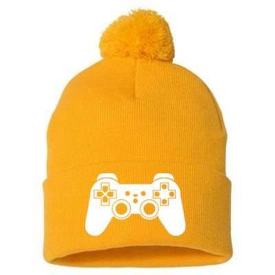 Game Controller Pom Pom 12in Knit Beanie