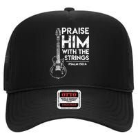 Guitar Christian Guitarist Guitar Player Adult Gift High Crown Mesh Back Trucker Hat