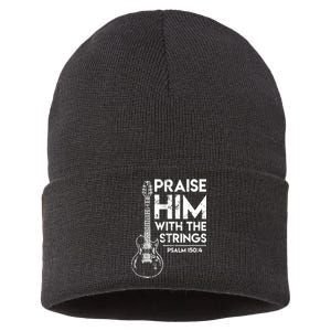 Guitar Christian Guitarist Guitar Player Adult Gift Sustainable Knit Beanie