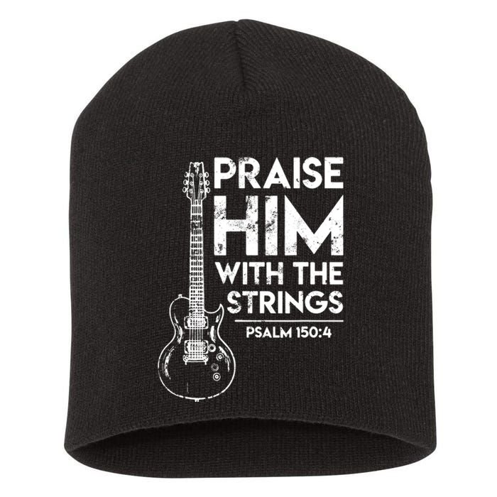 Guitar Christian Guitarist Guitar Player Adult Gift Short Acrylic Beanie