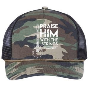 Guitar Christian Guitarist Guitar Player Adult Gift Retro Rope Trucker Hat Cap