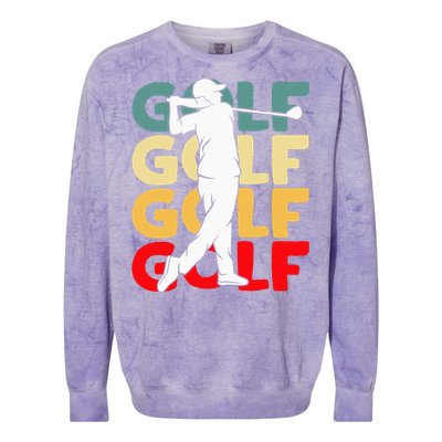 Golf Club Golfing Golfer Colorblast Crewneck Sweatshirt