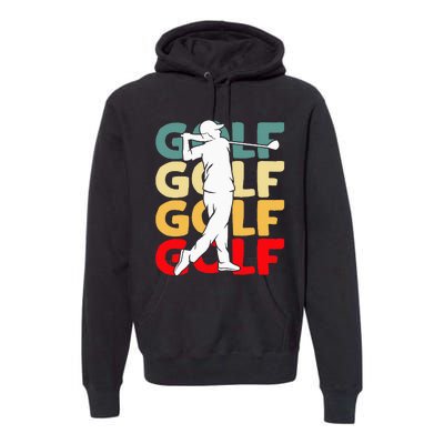 Golf Club Golfing Golfer Premium Hoodie