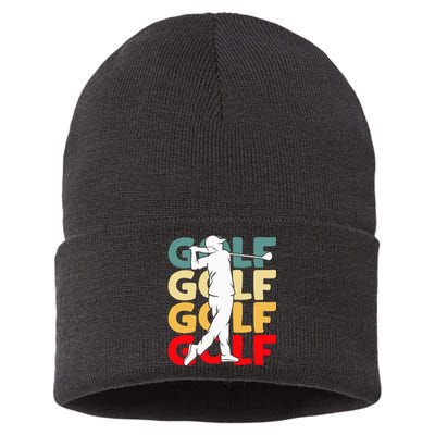 Golf Club Golfing Golfer Sustainable Knit Beanie