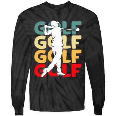 Golf Club Golfing Golfer Tie-Dye Long Sleeve Shirt