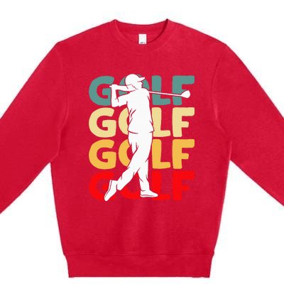 Golf Club Golfing Golfer Premium Crewneck Sweatshirt