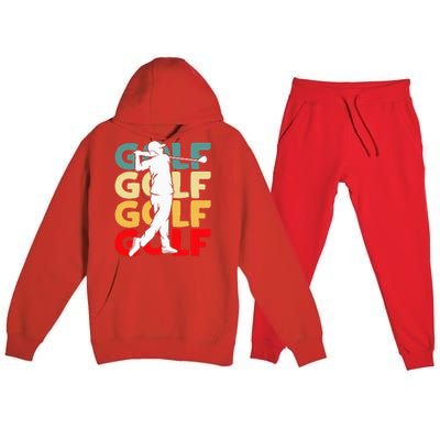 Golf Club Golfing Golfer Premium Hooded Sweatsuit Set