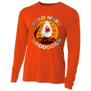 Groovy Cute Ghost Boo Read More Books Funny Halloween Cooling Performance Long Sleeve Crew