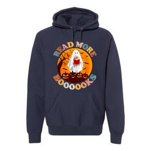 Groovy Cute Ghost Boo Read More Books Funny Halloween Premium Hoodie