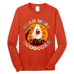 Groovy Cute Ghost Boo Read More Books Funny Halloween Long Sleeve Shirt