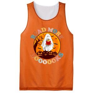 Groovy Cute Ghost Boo Read More Books Funny Halloween Mesh Reversible Basketball Jersey Tank