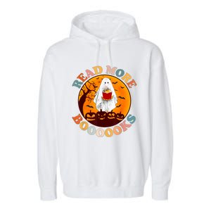 Groovy Cute Ghost Boo Read More Books Funny Halloween Garment-Dyed Fleece Hoodie