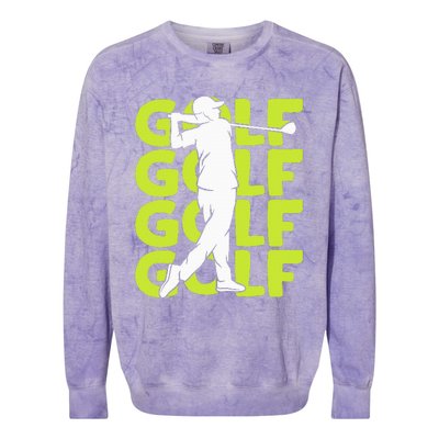 Golf Club Golfing Golfer Colorblast Crewneck Sweatshirt