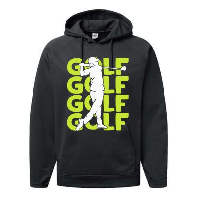 Golf Club Golfing Golfer Performance Fleece Hoodie