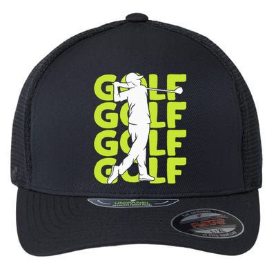 Golf Club Golfing Golfer Flexfit Unipanel Trucker Cap