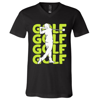 Golf Club Golfing Golfer V-Neck T-Shirt