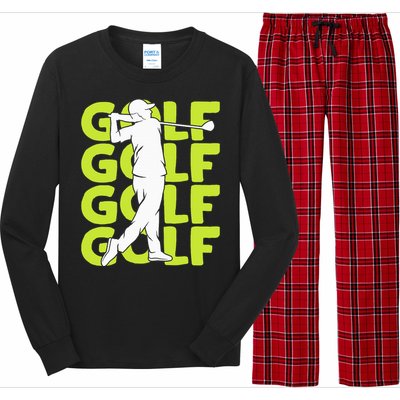 Golf Club Golfing Golfer Long Sleeve Pajama Set