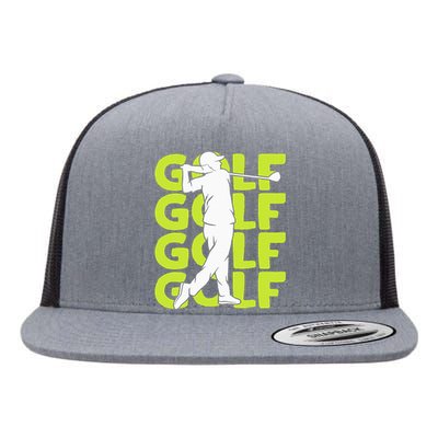 Golf Club Golfing Golfer Flat Bill Trucker Hat