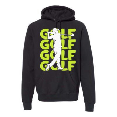 Golf Club Golfing Golfer Premium Hoodie